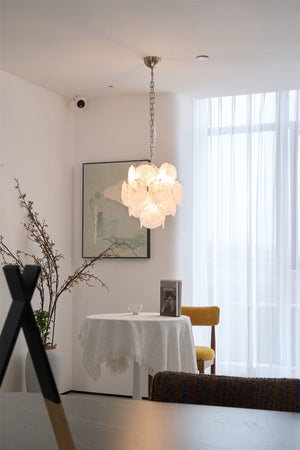 Aqua White Glass Chandelier