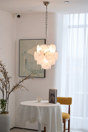 Aqua White Glass Chandelier