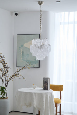 Aqua White Glass Chandelier