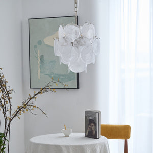 Aqua White Glass Chandelier