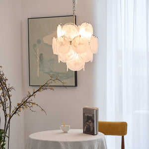 Aqua White Glass Chandelier