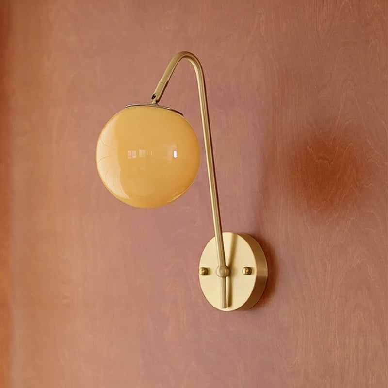 Amber Globe Arc Sconce – detail 8
