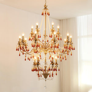 Aureate Amber Crystal Chandelier