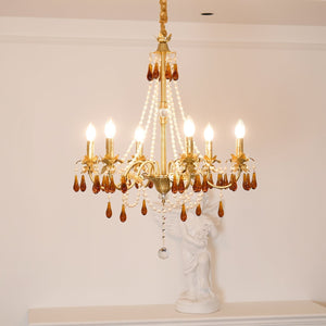 Aureate Amber Crystal Chandelier