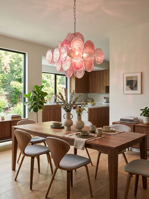 Aurelia Pink Glass Chandelier