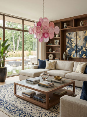 Aurelia Pink Glass Chandelier
