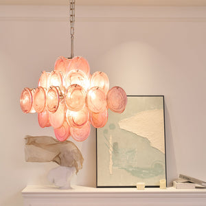 Aurelia Pink Glass Chandelier