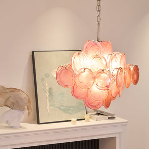 Aurelia Pink Glass Chandelier