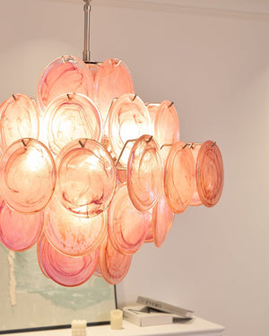 Aurelia Pink Glass Chandelier
