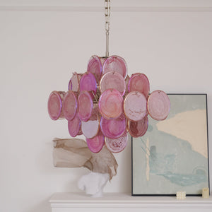 Aurelia Pink Glass Chandelier