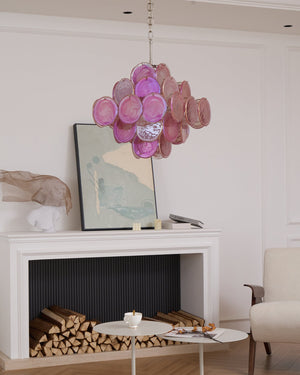 Aurelia Pink Glass Chandelier