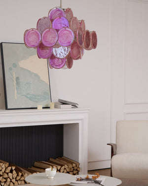 Aurelia Pink Glass Chandelier