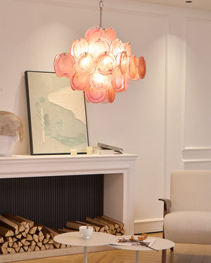 Aurelia Pink Glass Chandelier