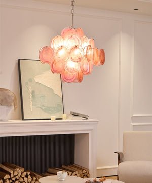 Aurelia Pink Glass Chandelier