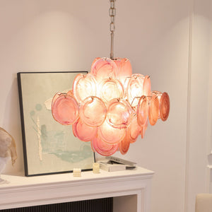 Aurelia Pink Glass Chandelier