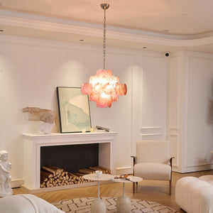 Aurelia Pink Glass Chandelier