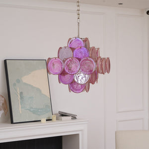 Aurelia Pink Glass Chandelier