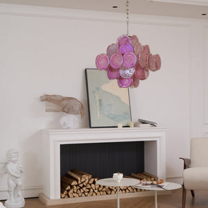Aurelia Pink Glass Chandelier