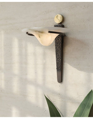Aurelian Crest Alabaster Wall Sconce