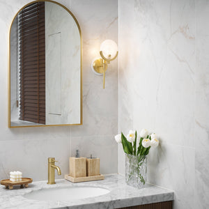Ava Brass Alabaster Wall Lamp