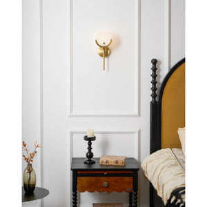 Ava Brass Alabaster Wall Lamp