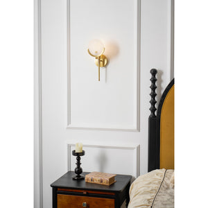 Ava Brass Alabaster Wall Lamp