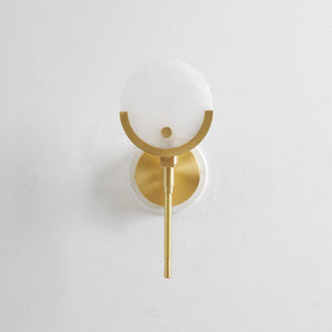 Ava Brass Alabaster Wall Lamp