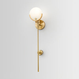 Ava Brass Alabaster Wall Lamp
