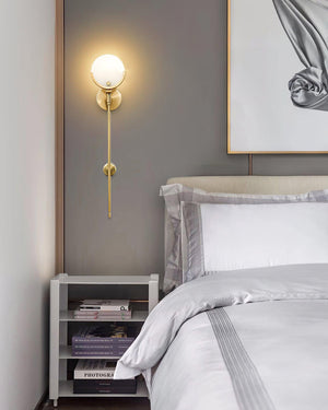Ava Brass Alabaster Wall Lamp