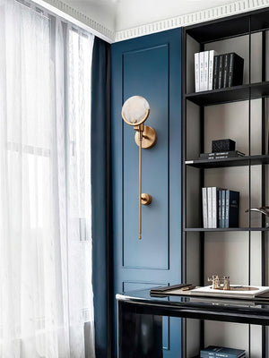 Ava Brass Alabaster Wall Lamp