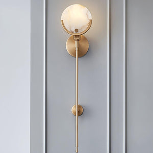 Ava Brass Alabaster Wall Lamp