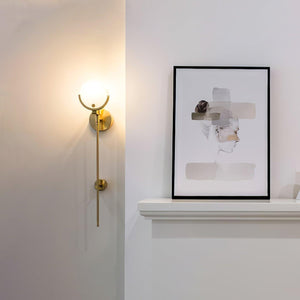 Ava Brass Alabaster Wall Lamp