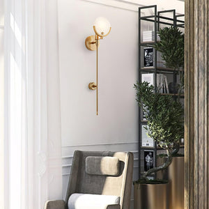 Ava Brass Alabaster Wall Lamp