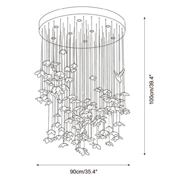 Aviara Chandelier — Dimension drawings 2