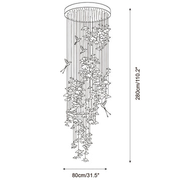 Aviara Chandelier — Dimension drawings 3