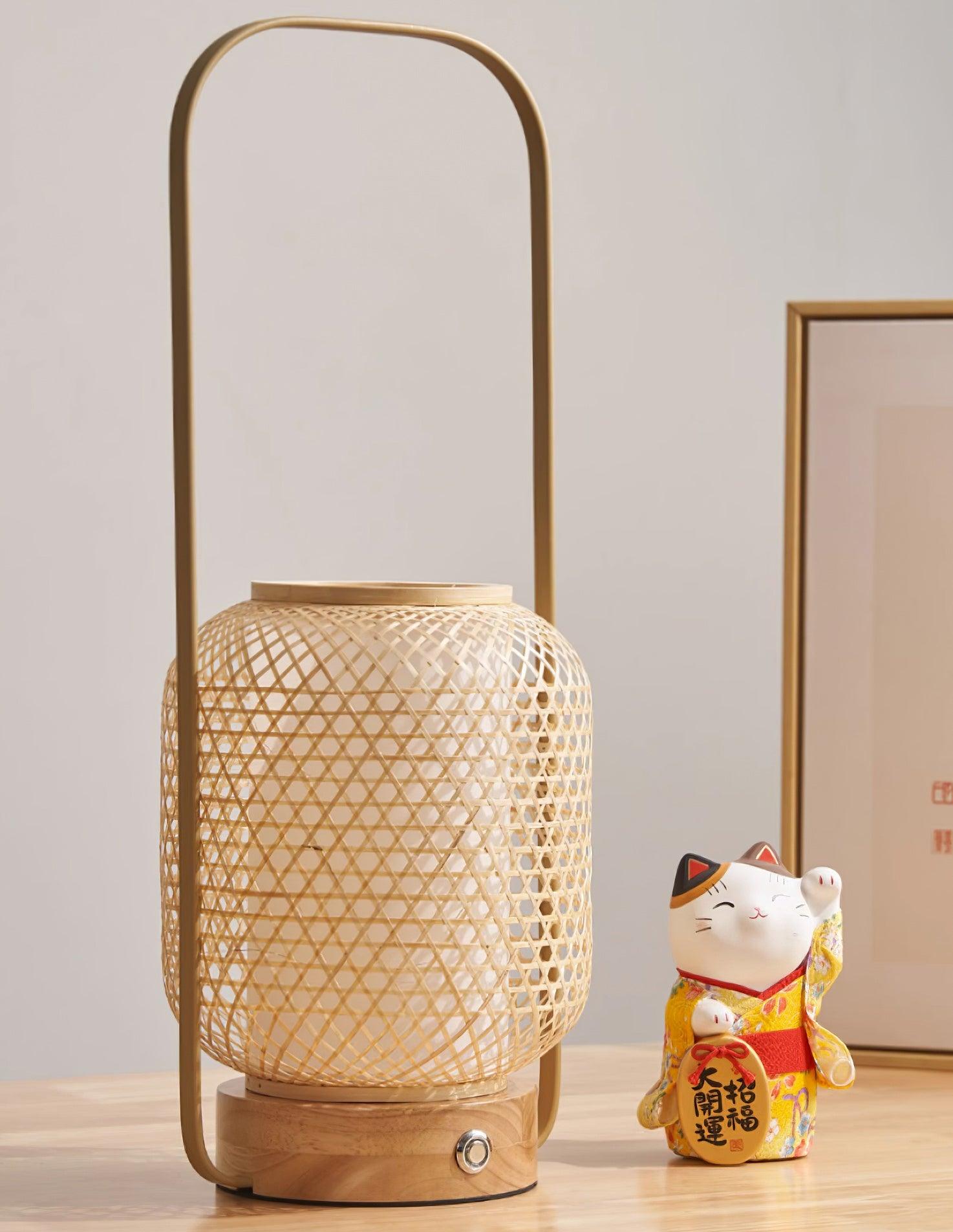 Bamboo Lantern Table Lamp 7.8″- 19.6″ - Docos