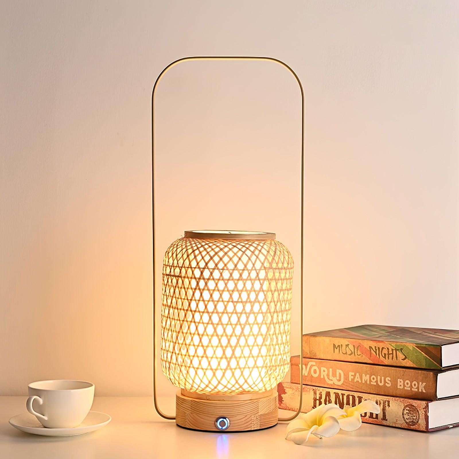 Bamboo Lantern Table Lamp 7.8″- 19.6″