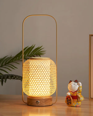 Bamboo Lantern Table Lamp 7.8″- 19.6″