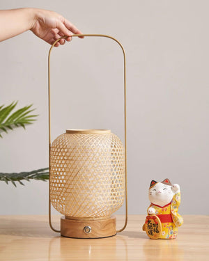 Bamboo Lantern Table Lamp 7.8″- 19.6″ - Docos