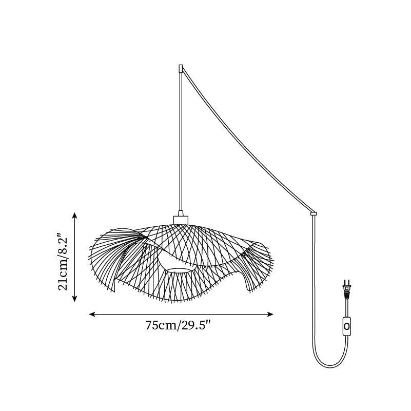 Bamboo Lotus Leaf Plug In Pendant Lamp