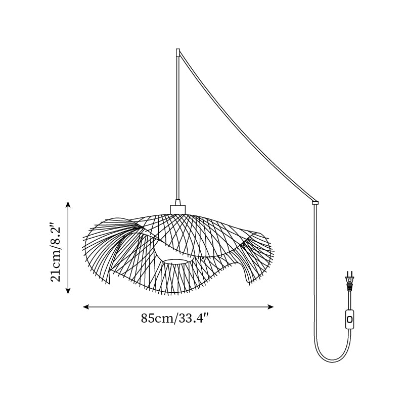 Bamboo Lotus Leaf Plug In Pendant Lamp