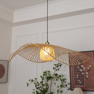 Bamboo Lotus Leaf Pendant Lamp