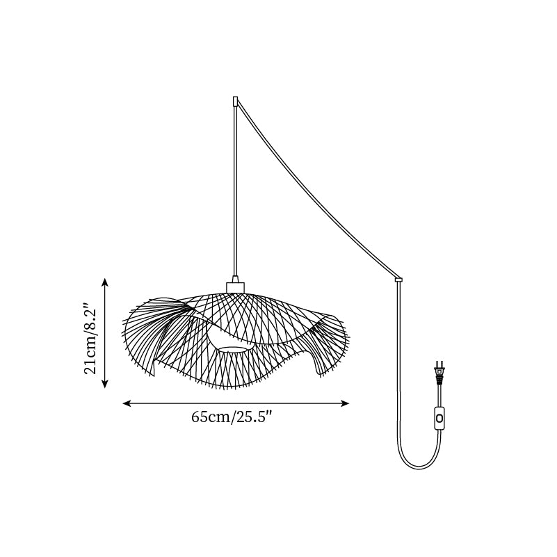 Bamboo Lotus Leaf Plug In Pendant Lamp