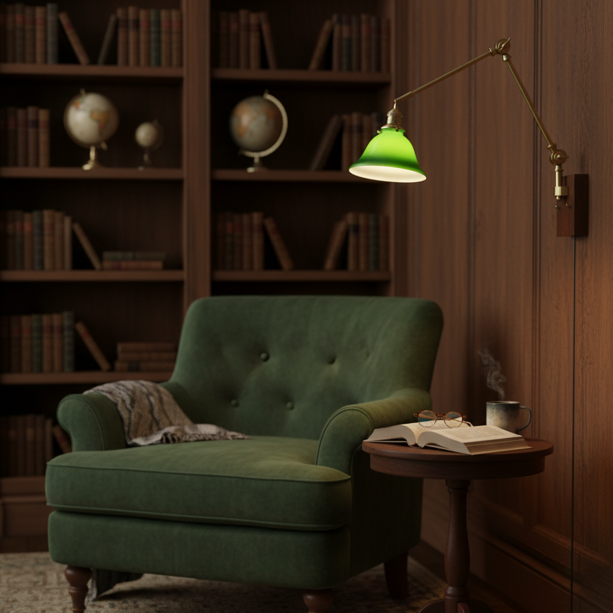 Banker Swing Arm Plug In Wall Light