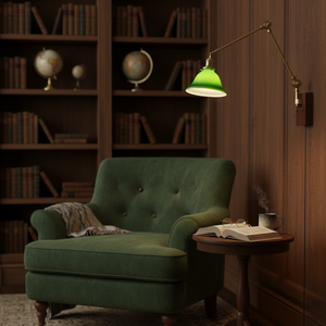 Banker Swing Arm Plug In Wall Light