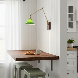 Banker Swing Arm Plug In Wall Light