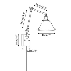 Banker Swing Arm Plug In Wall Light