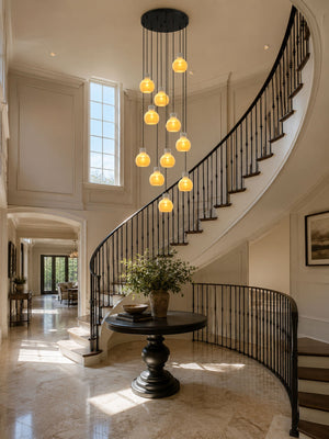 Bell Jar Alabaster Cluster Chandelier