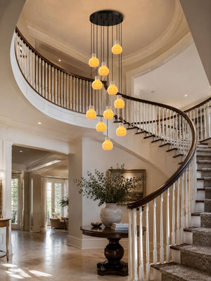 Bell Jar Alabaster Cluster Chandelier
