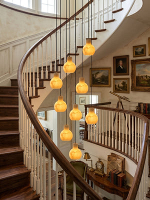 Bell Jar Alabaster Cluster Chandelier